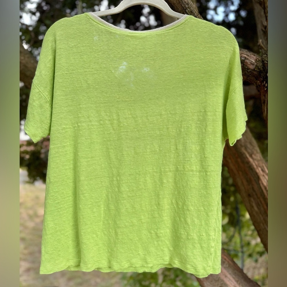 CHICO’S M Runs Large Loose Fit V-Neck Short Sleeve Light Knit Top Chico Size 1 - Picture 8 of 14